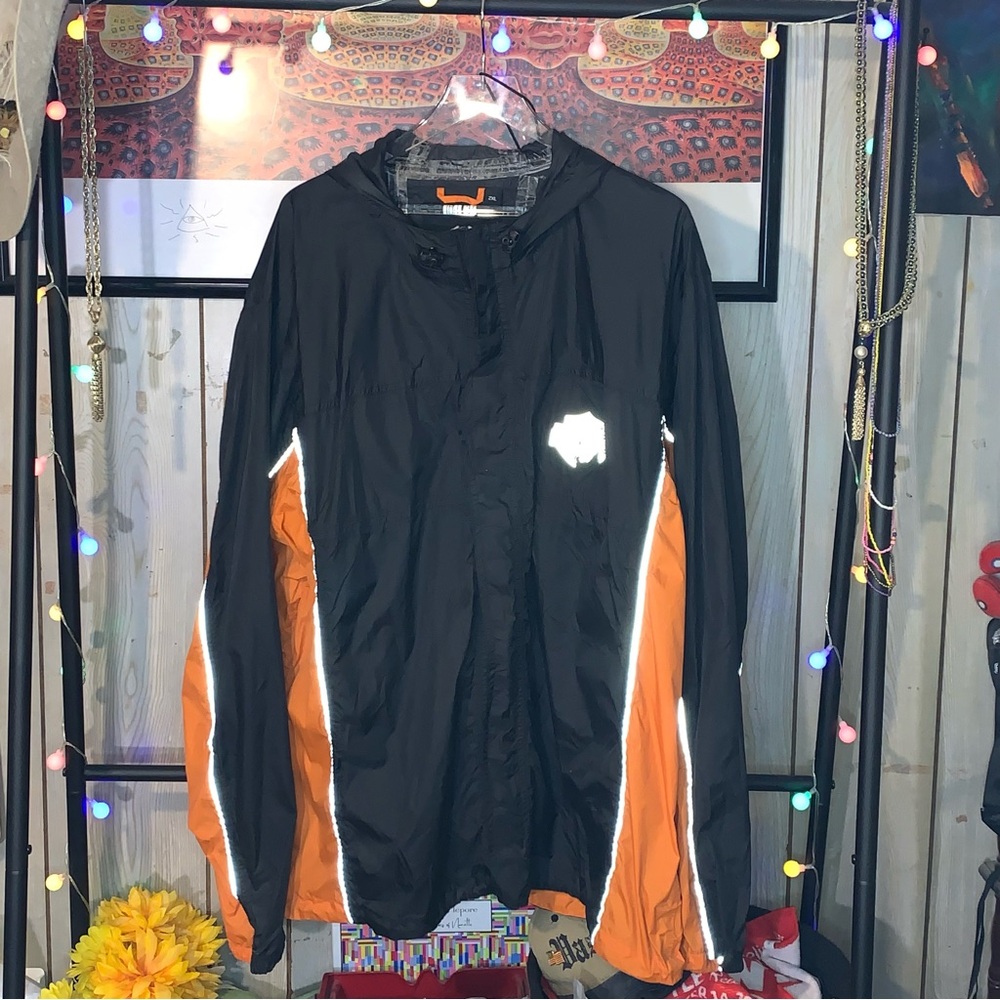 Harley-Davidson Men's 2XL Reflective Rain Jacket Jacket & Packable W/Bag - Used